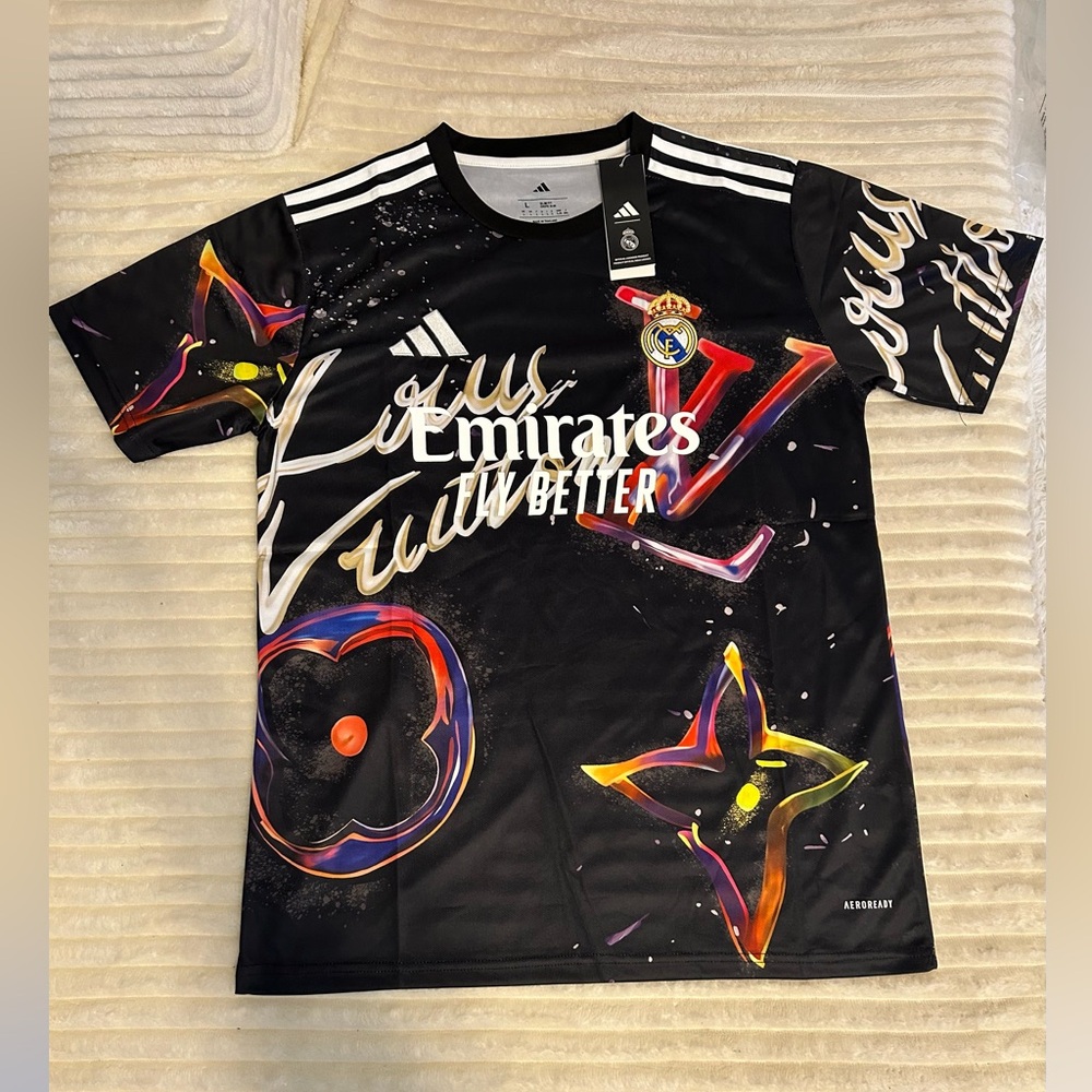 Adidas Black Multicolor Graphic Men's Jersey